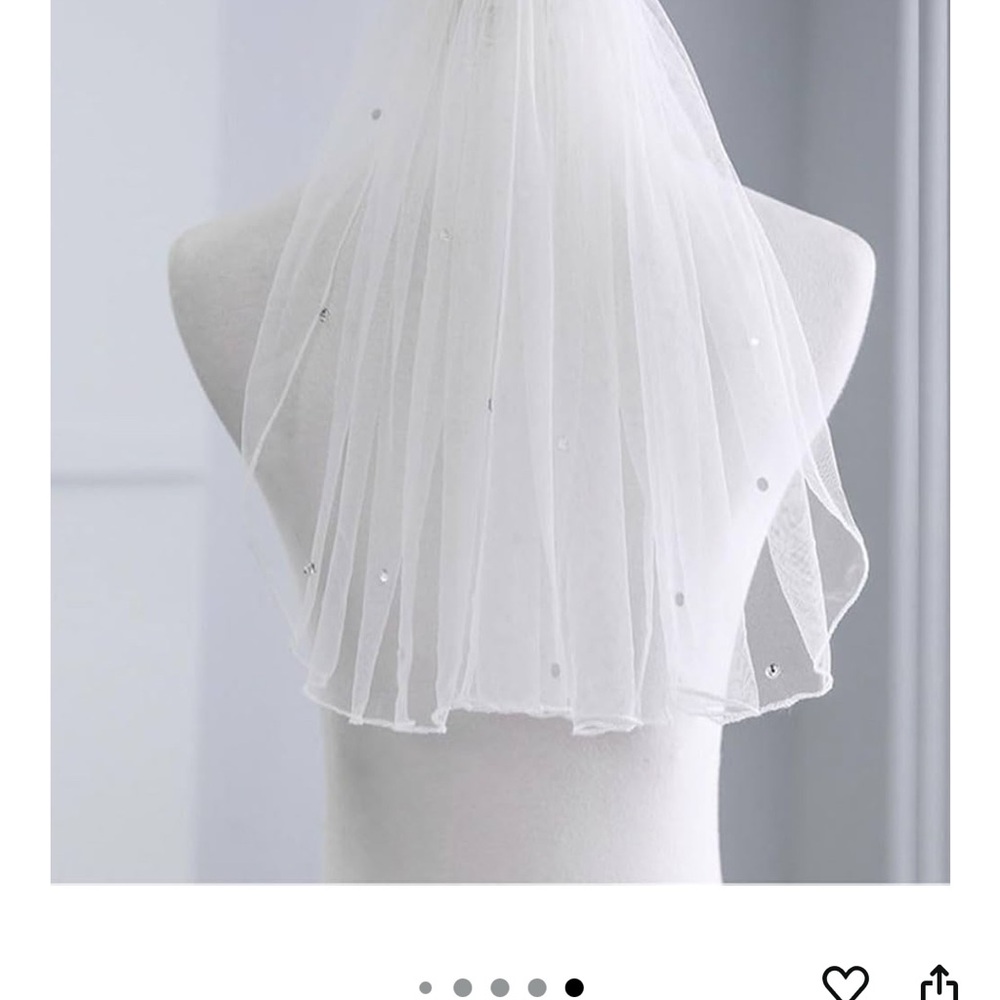 Elegant White Veil with Rhinestone Accents